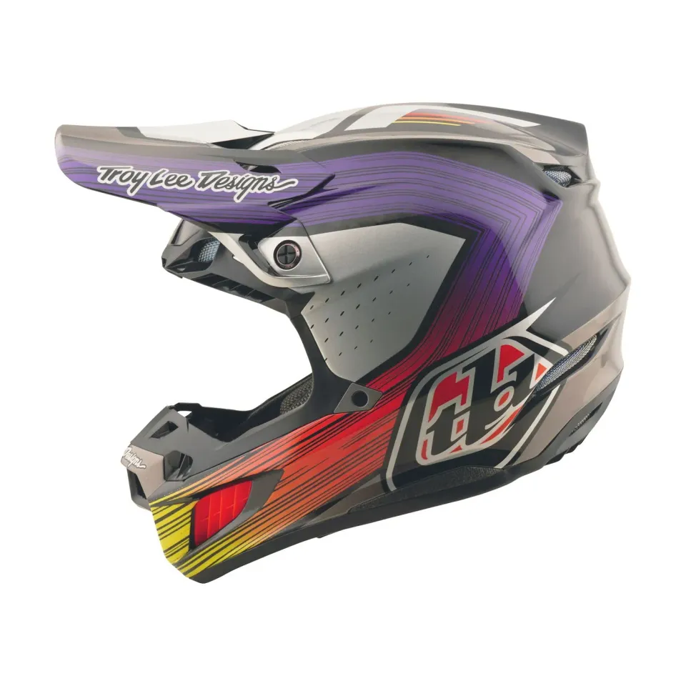 Troy Lee Designs SE5 Carbon MIPS casco cross nero viola stripes