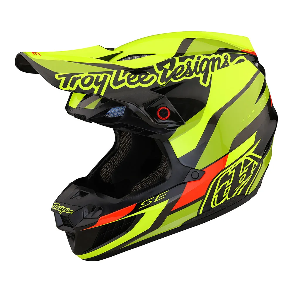 Troy Lee Designs SE5 Carbon W/MIPS Omega casco cross nero giallo
