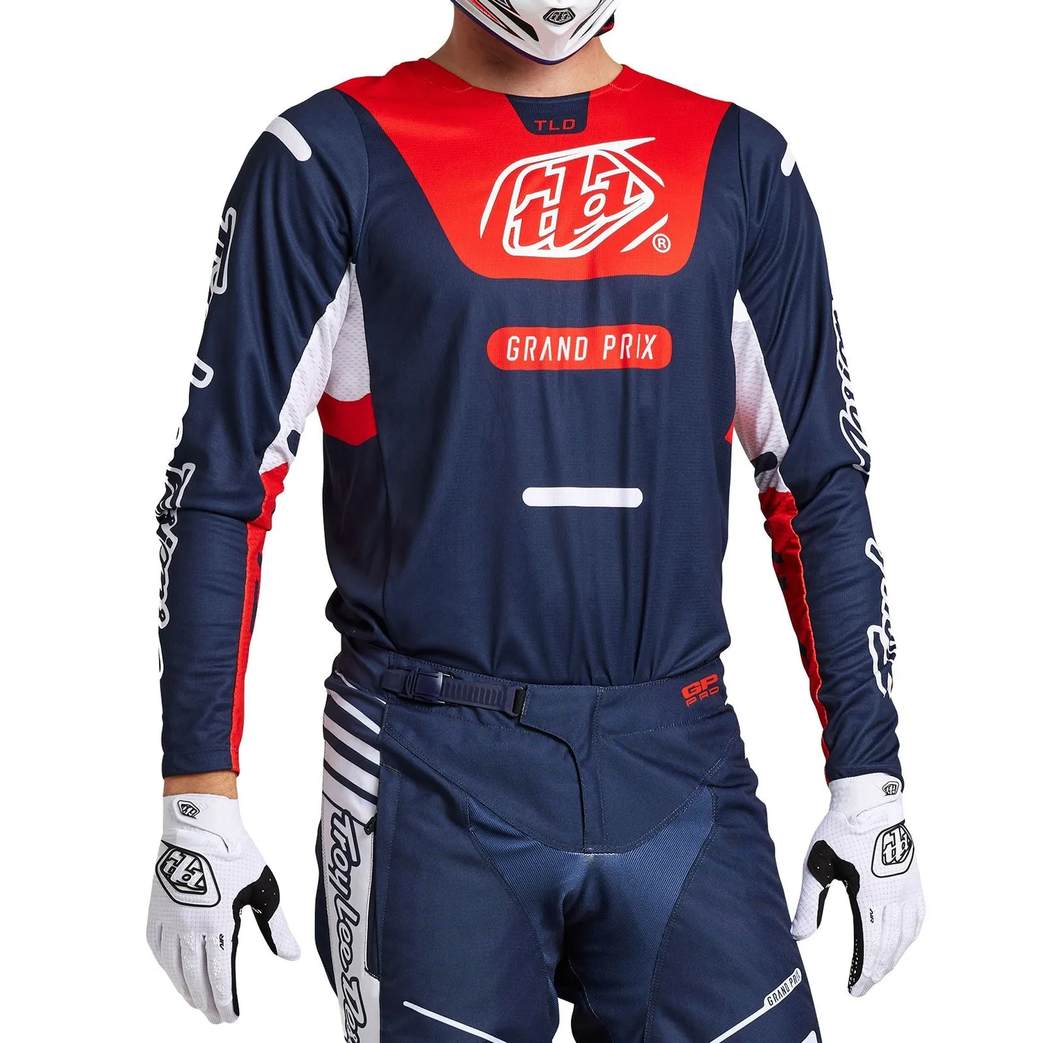 Troy Lee Designs GP Pro maglia cross navy orange elasticizzata