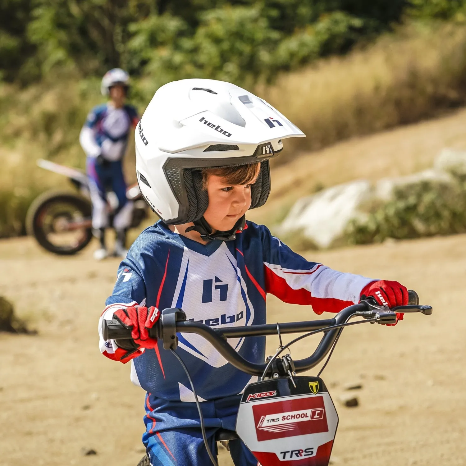 Hebo Pro Trial Classic maglia trial junior bianca traspirante