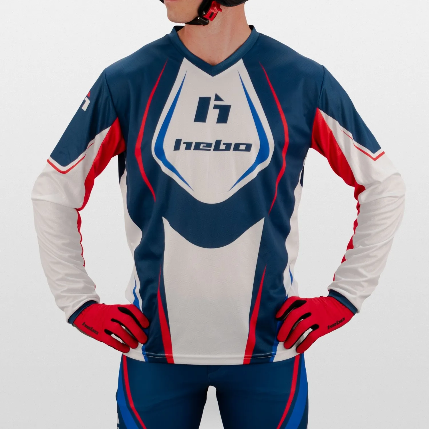 Hebo Pro Trial Classic HE2220B maglia trial bianca traspirante