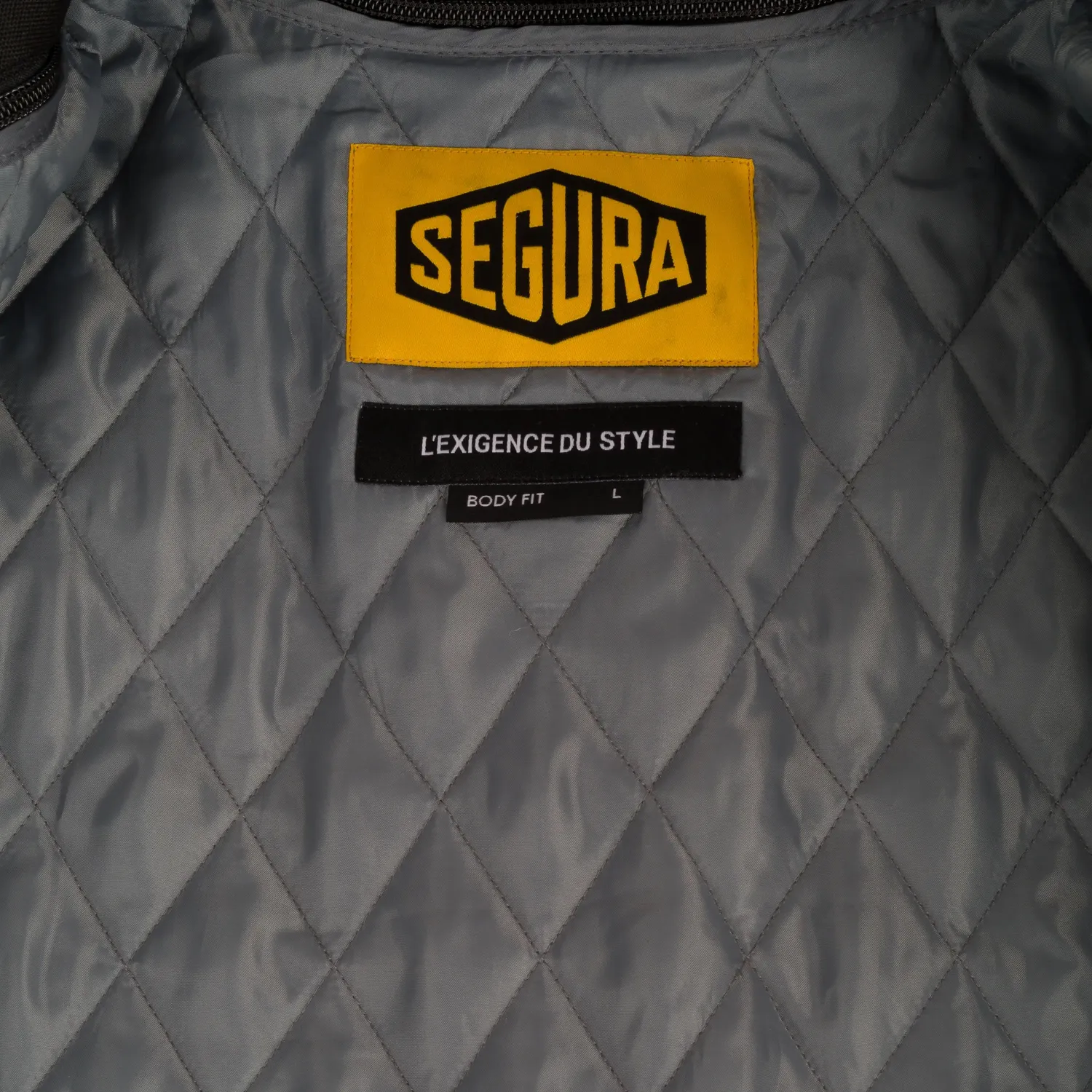 Segura Formula giubbotto moto pelle uomo nero giallo
