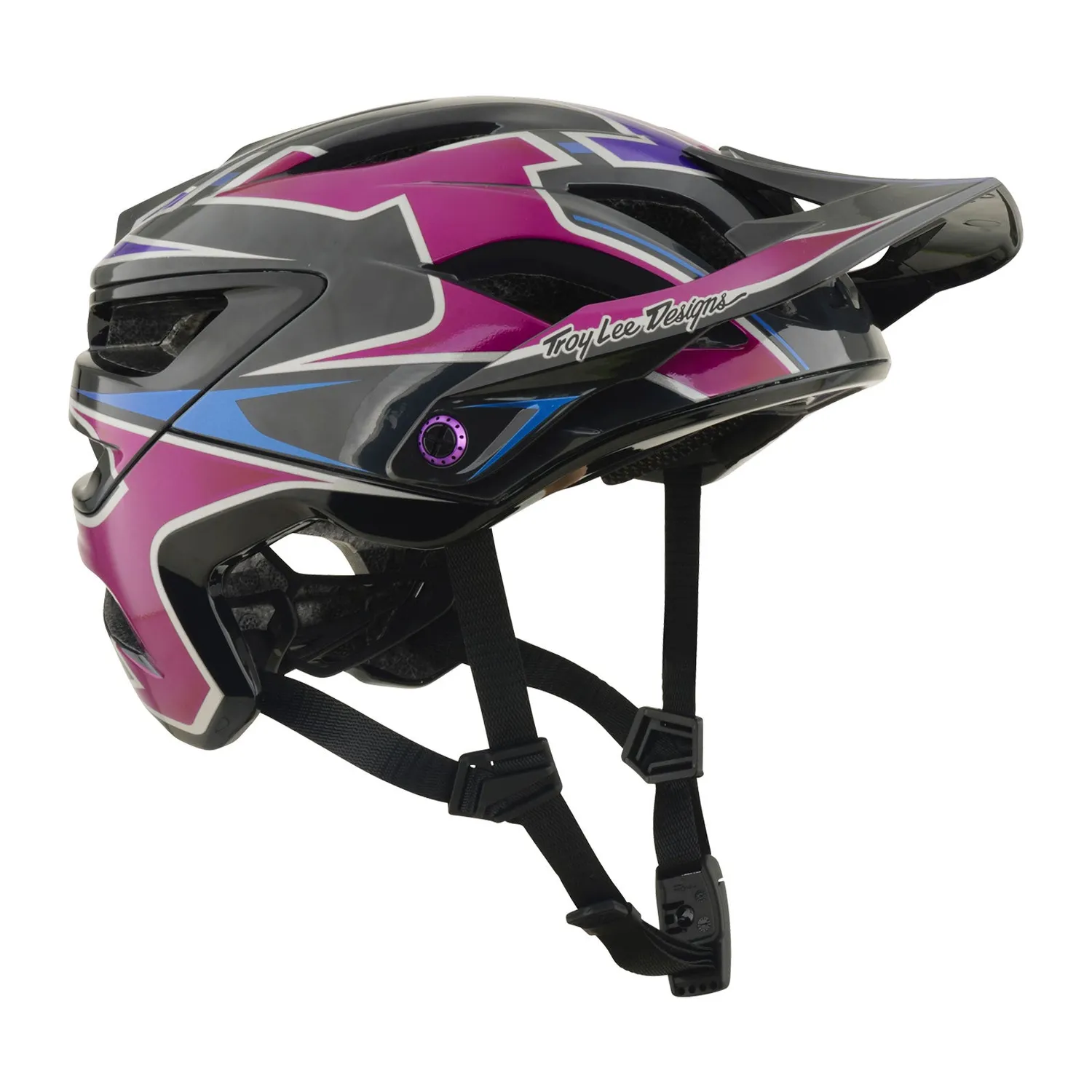 Troy Lee Designs A3 Mask Casco Bici Black Purple con MIPS