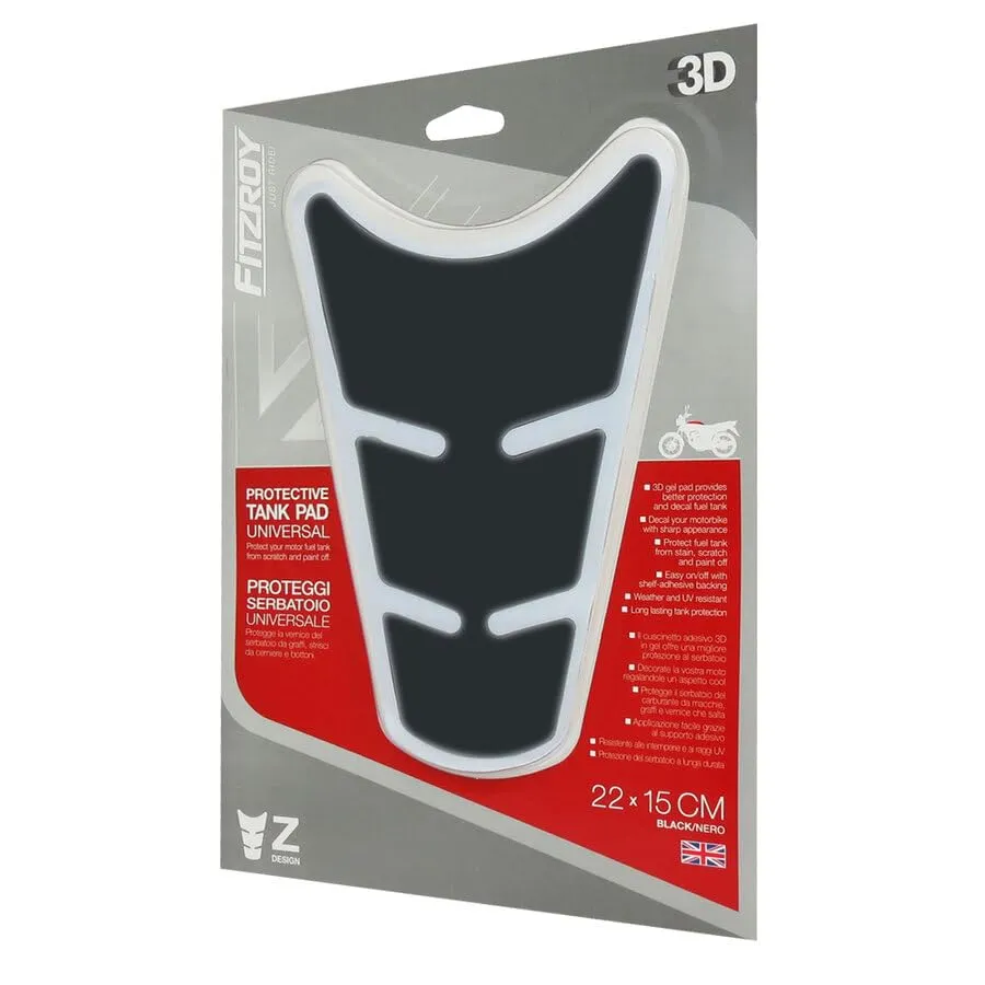 Fitzroy Z Type paraserbatoio gel moto 22x15cm nero