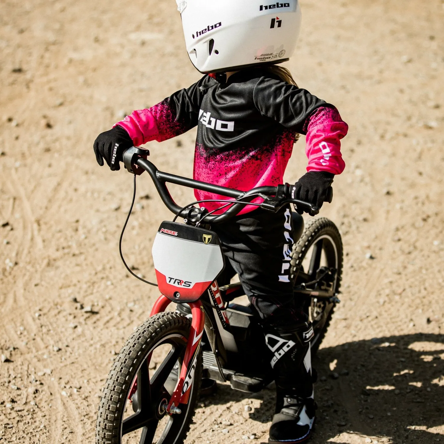 Hebo Pro V Dripped Junior pantaloni trial rosa ginocchiere CE