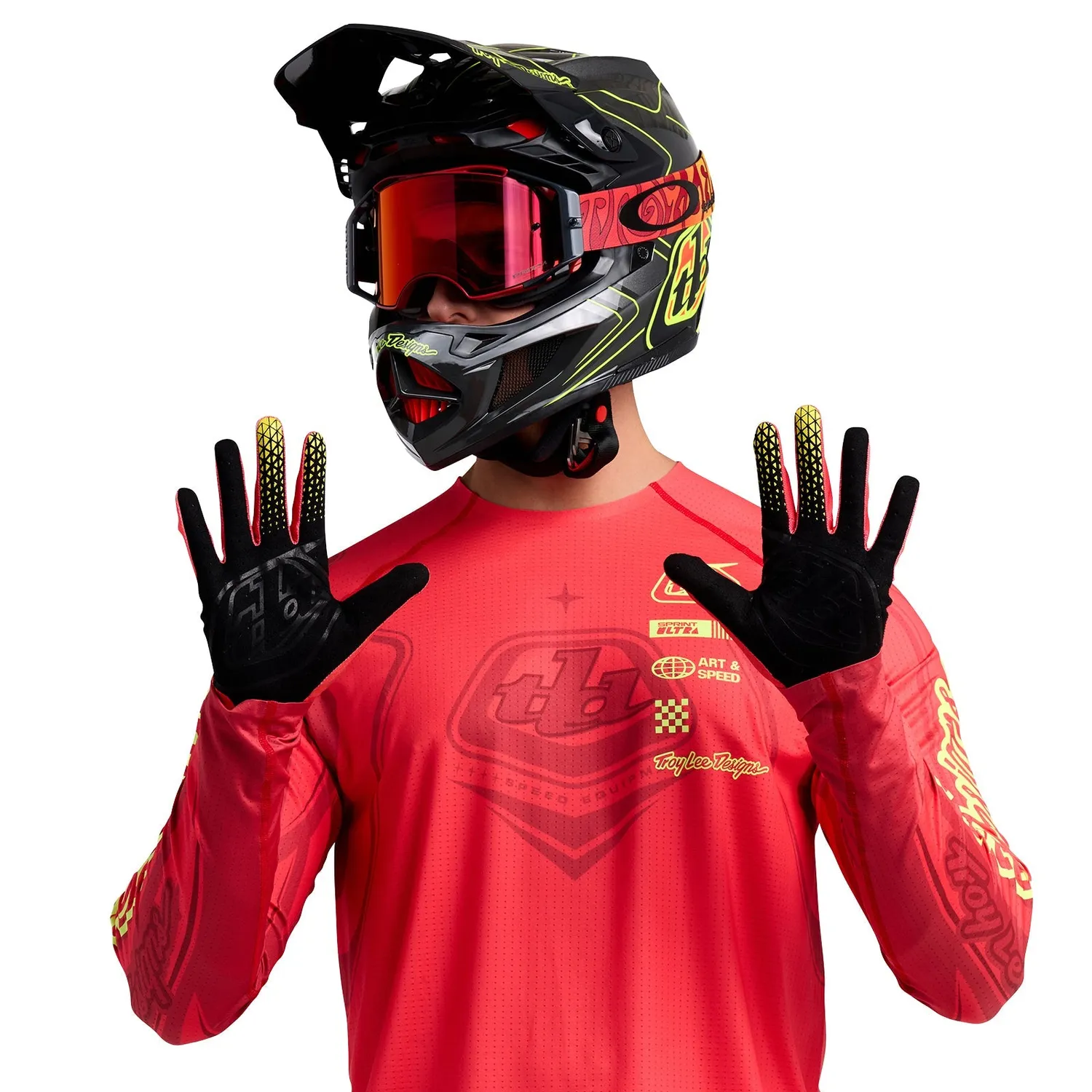 Troy Lee Designs Air Ghostwing guanti moto Infra Red grip