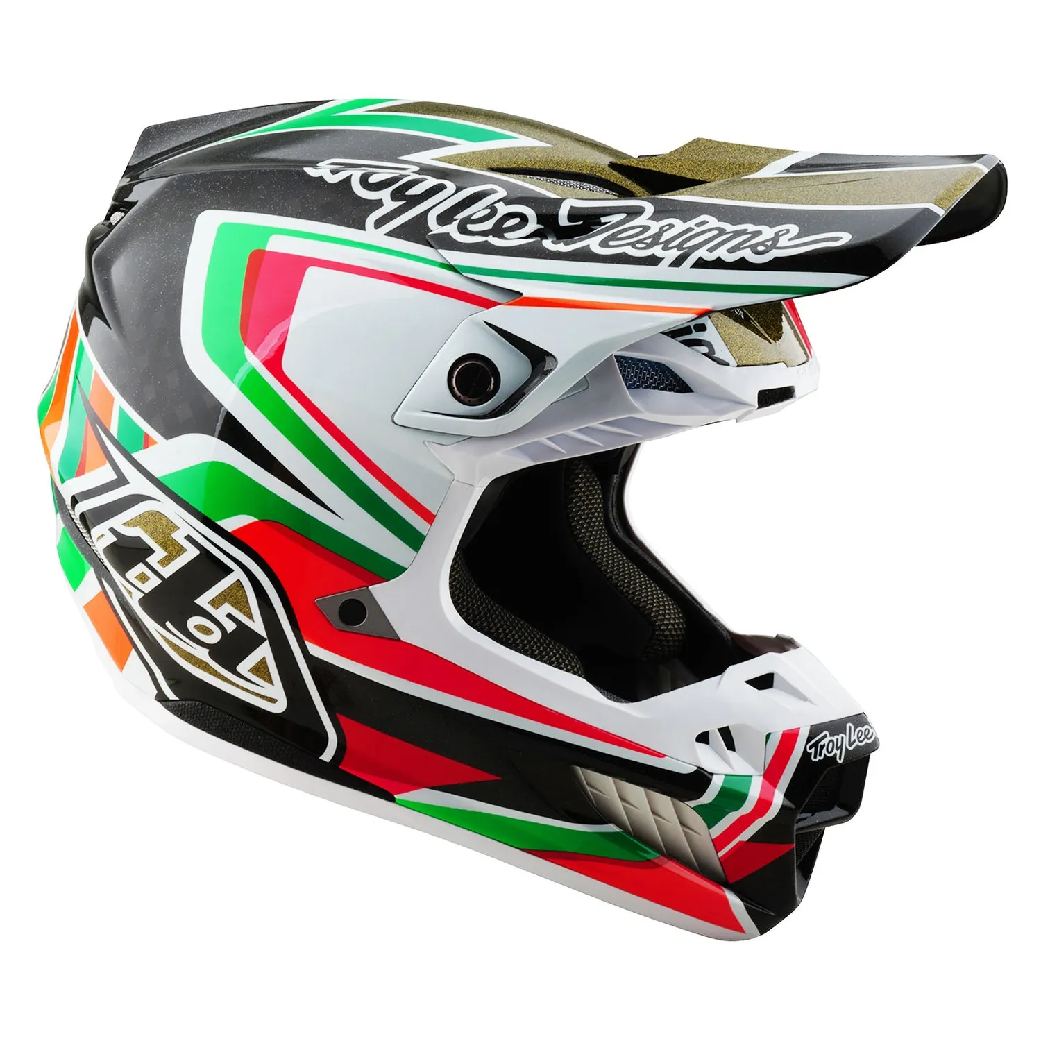 Troy Lee Designs SE5 Carbon casco moto nero Labyrinth MIPS