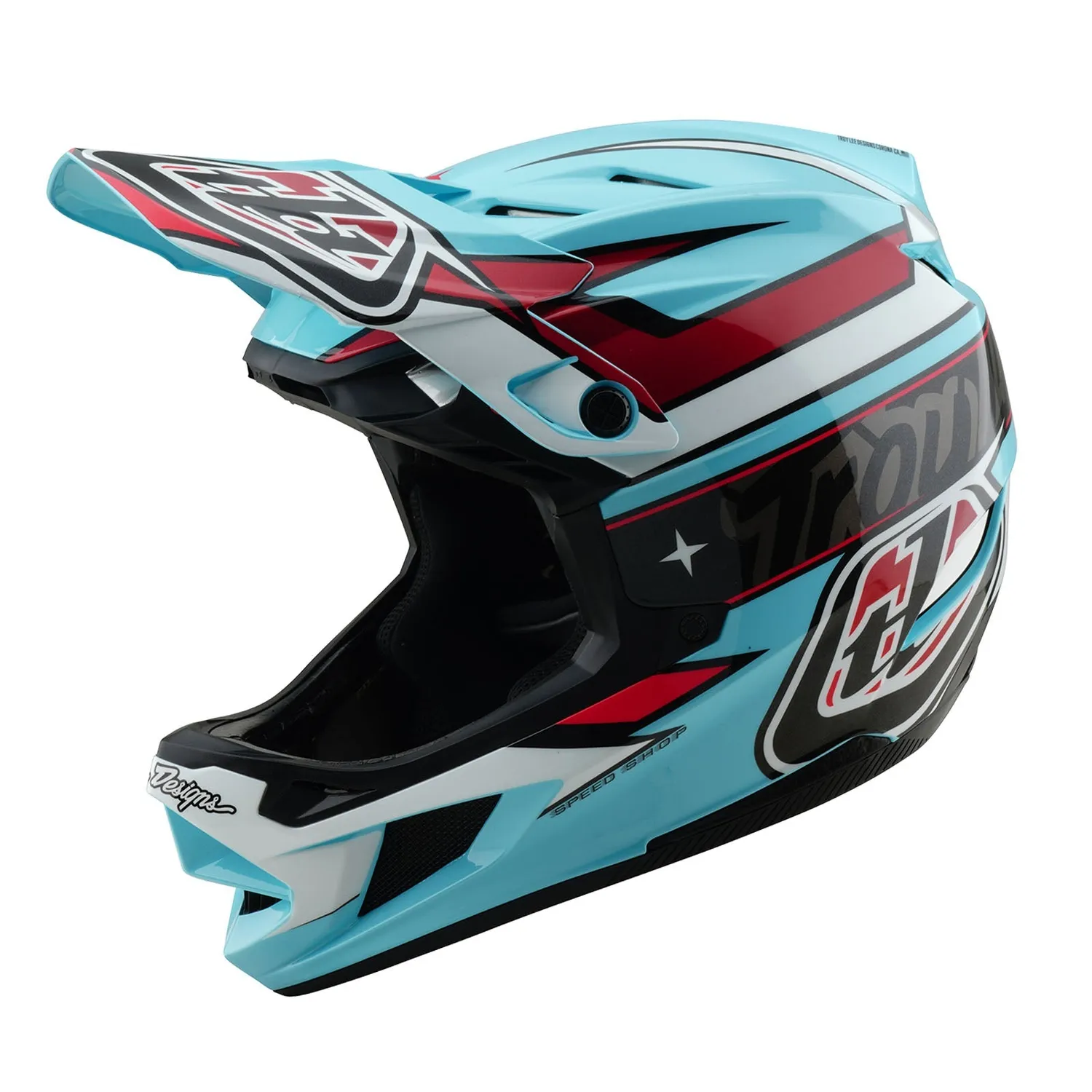 Troy Lee Designs D4 Polyacrylite W/MIPS Linear casco integrale Blue