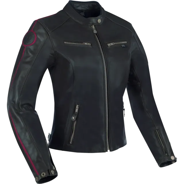 Segura Lady Devon giacca moto pelle donna nero bordeaux