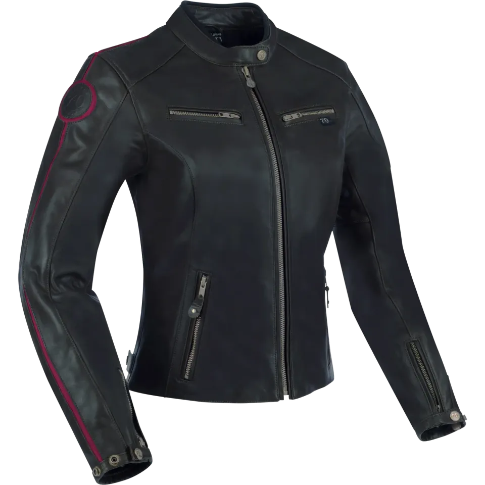 Segura Lady Devon giacca moto pelle donna nero bordeaux