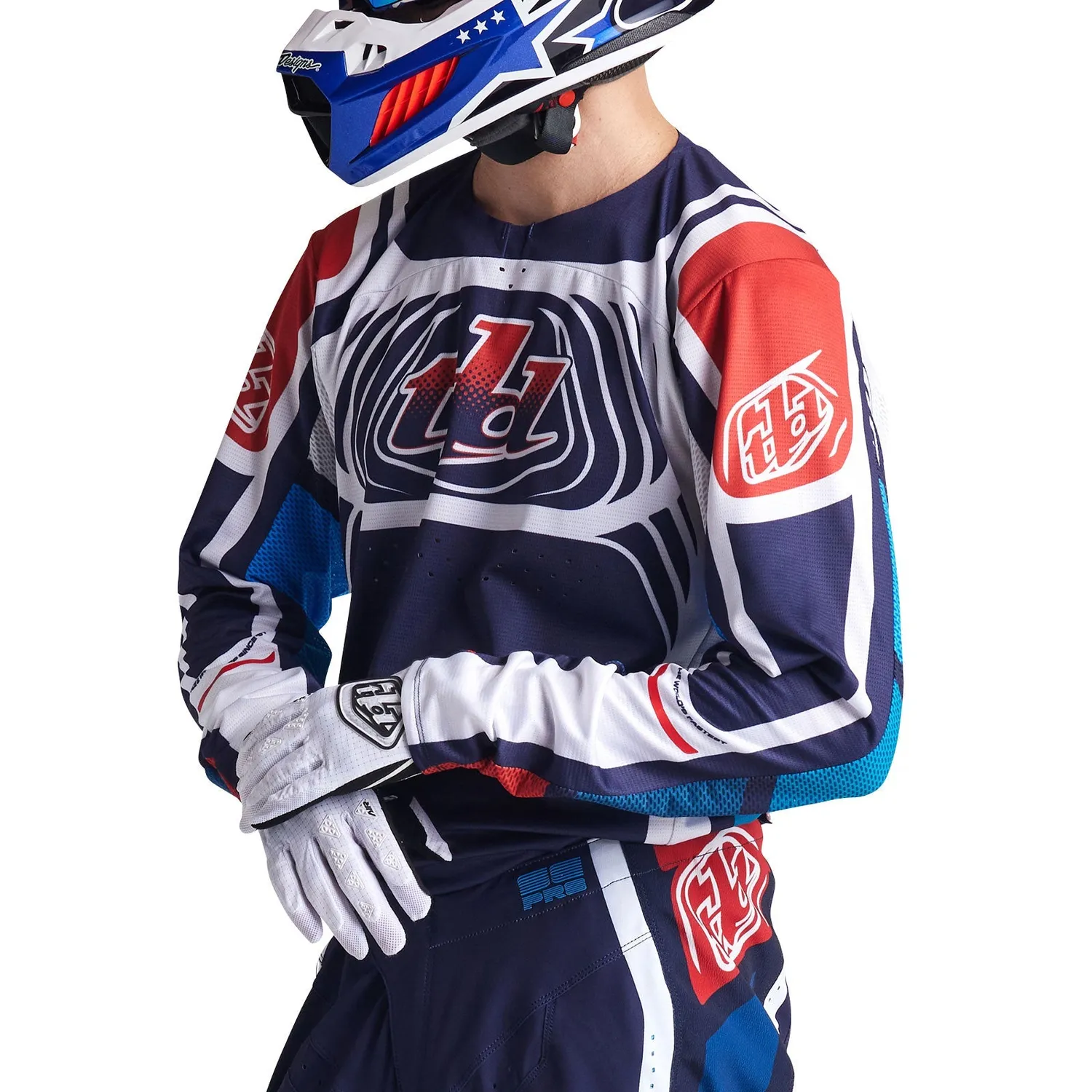 Troy Lee Designs SE Pro maglia moto Wavez Navy Red