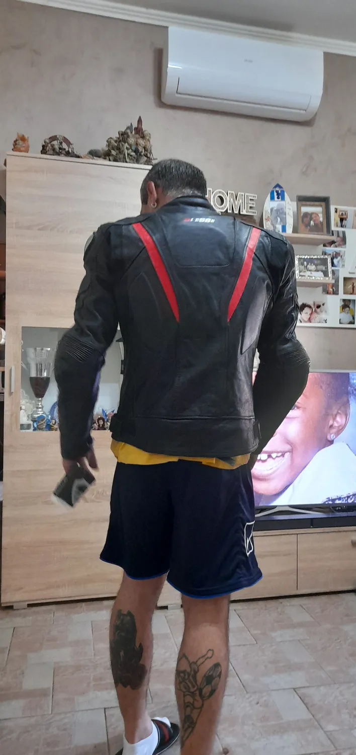 Bi Esse Giacca Moto Pelle Uomo M Nera con Protezioni