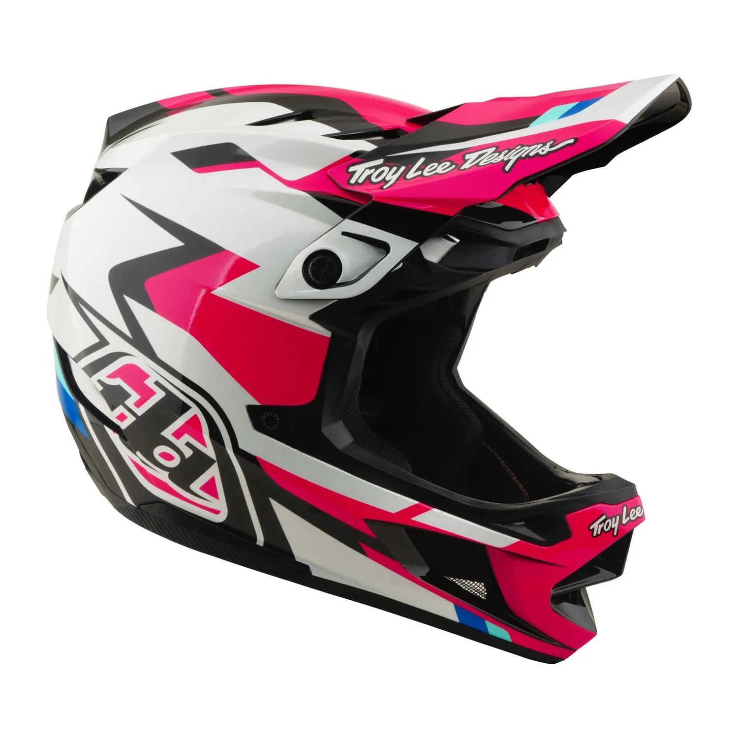 Troy Lee Designs D4 Polyacrylite casco integrale magenta Mips