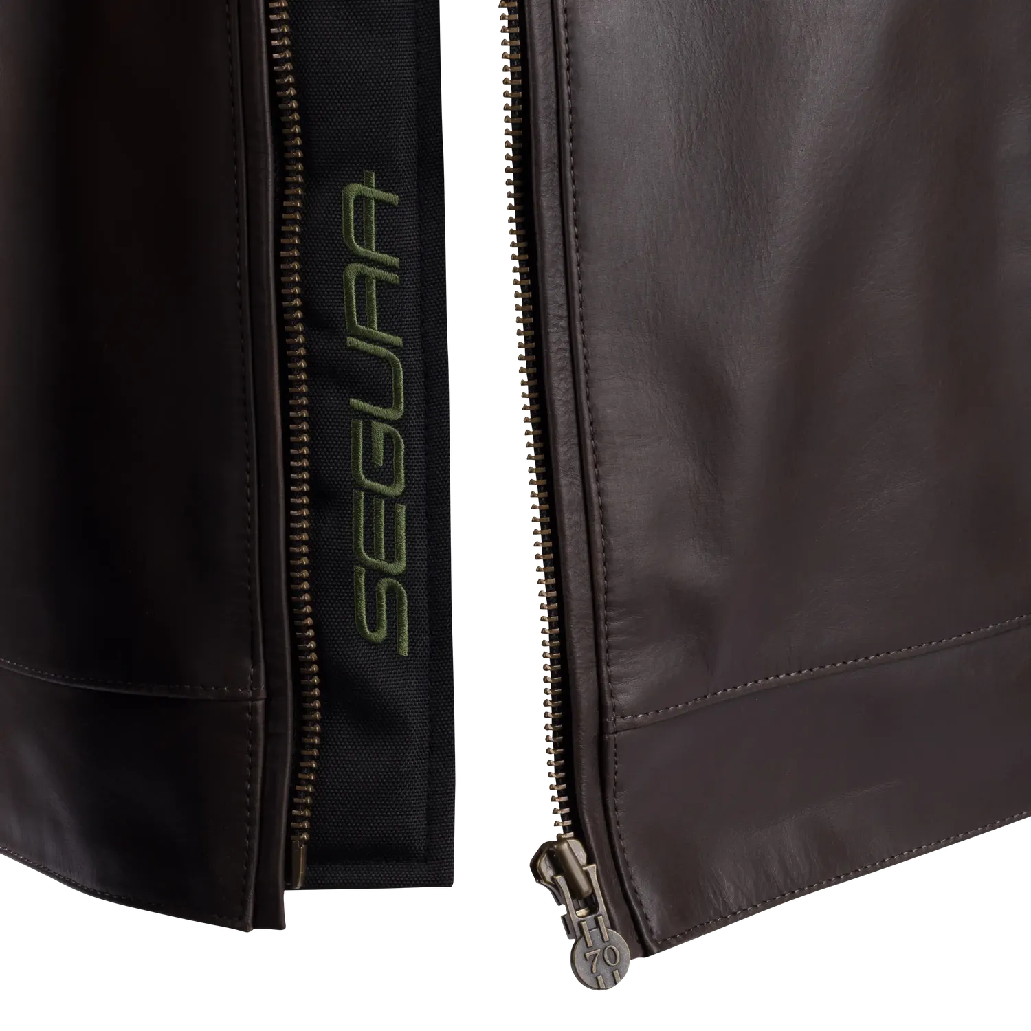 Segura Devon giacca moto pelle Marrone Kaki protettiva