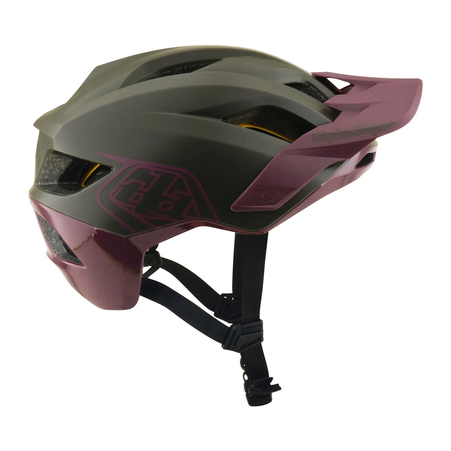 Troy Lee Designs Flowline Point casco bici verde viola MIPS