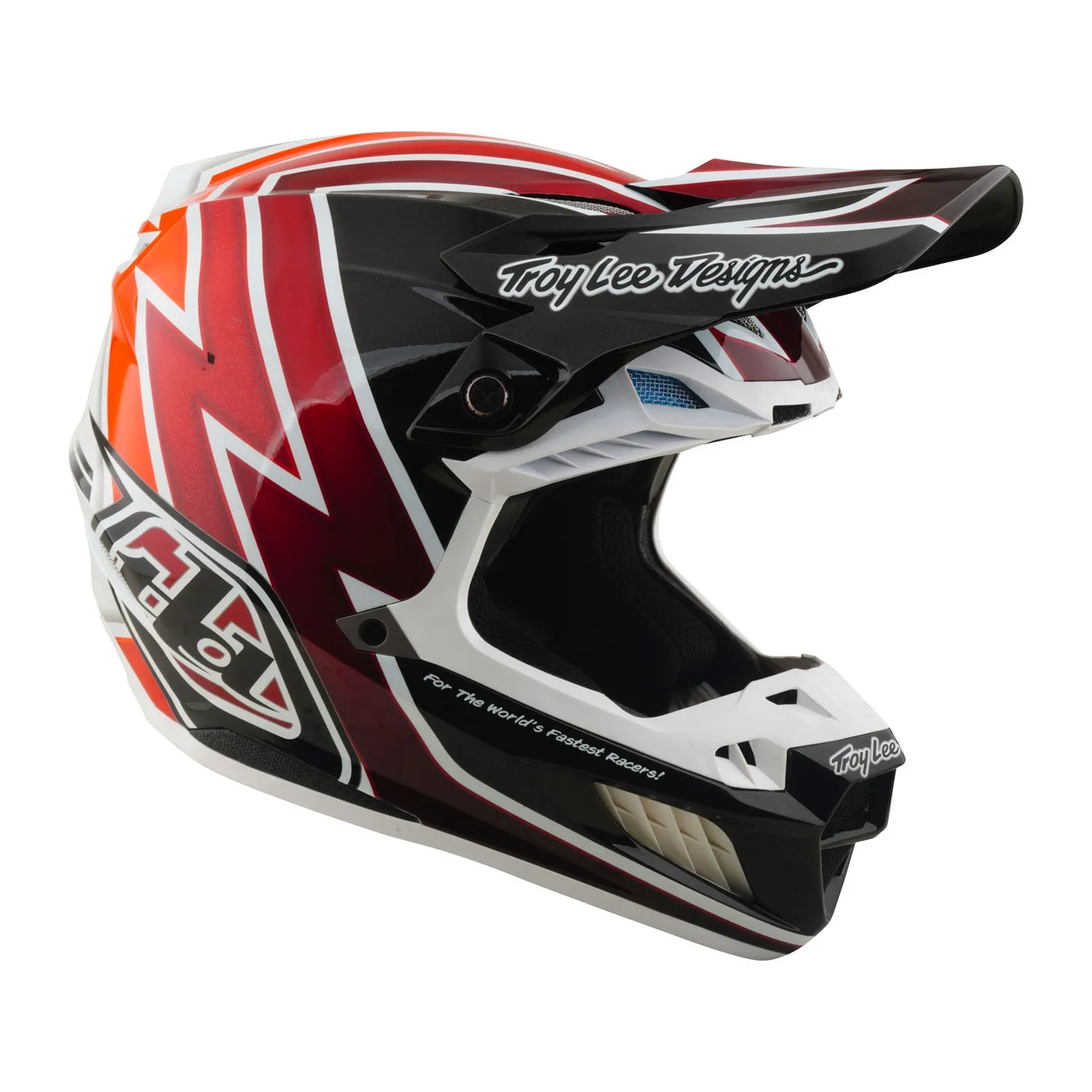 Troy Lee Designs SE5 Composite Boltz casco moto nero rosso