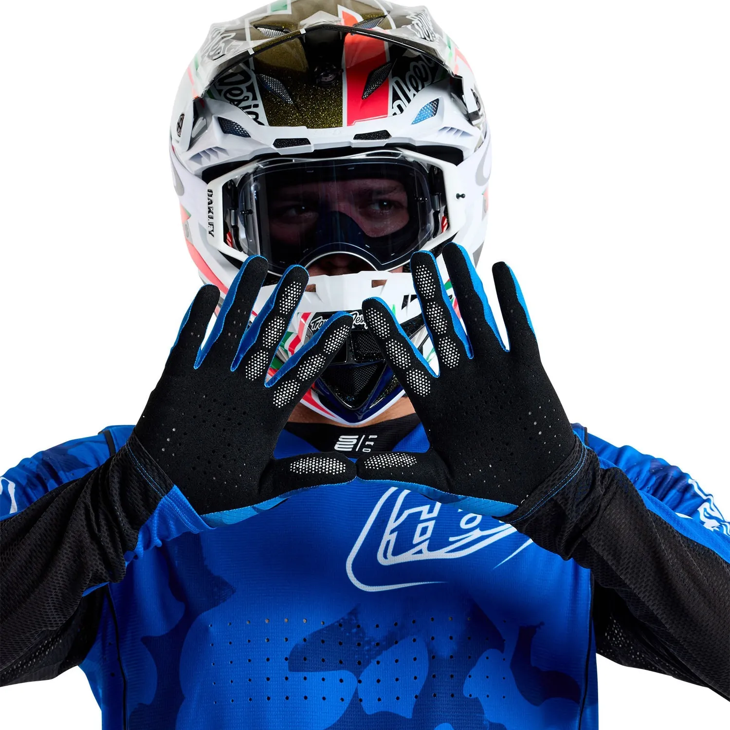 Troy Lee Designs Air Blotted guanti moto blu