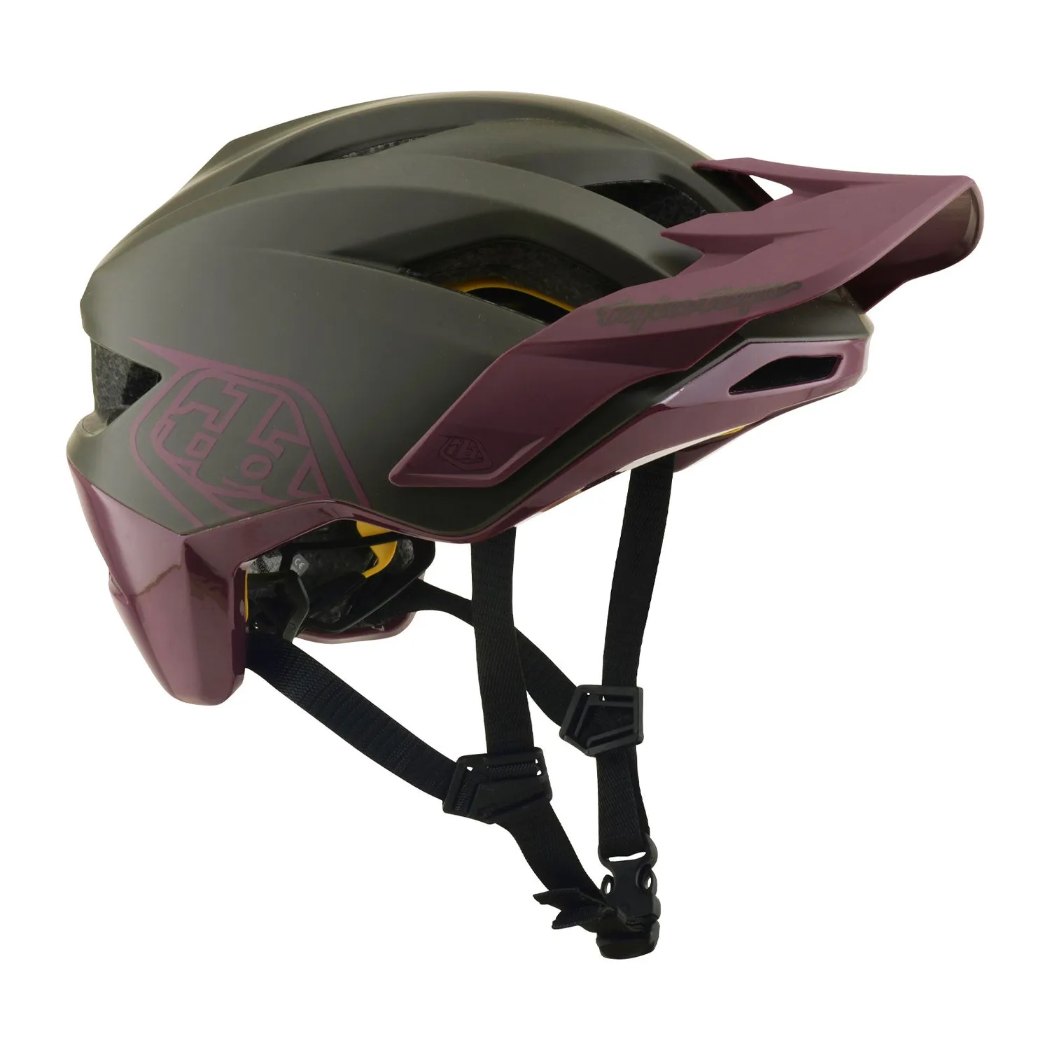 Troy Lee Designs Flowline Point casco bici verde viola MIPS