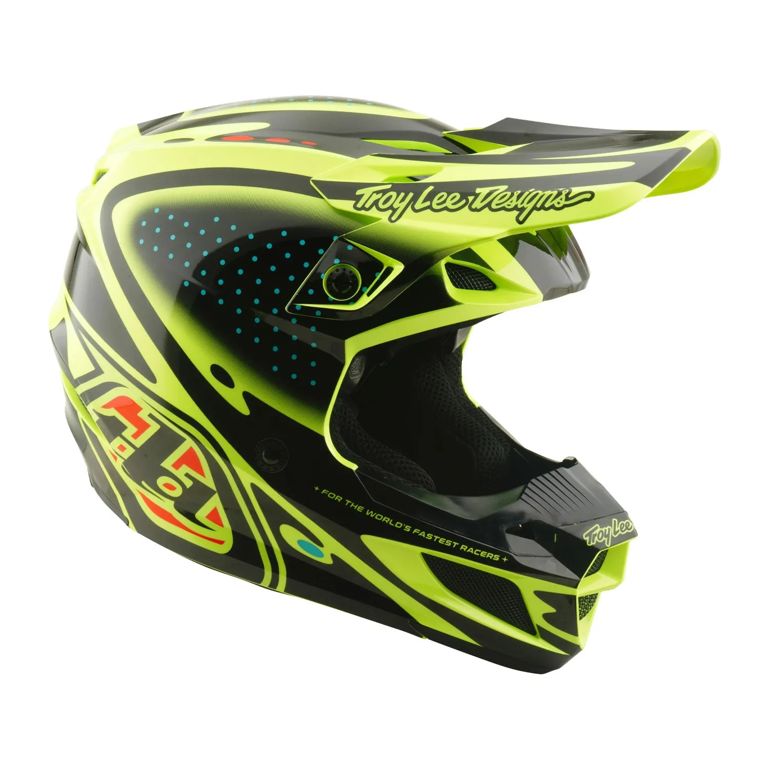 Troy Lee Designs SE5 casco cross flo yellow policarbonato MIPS