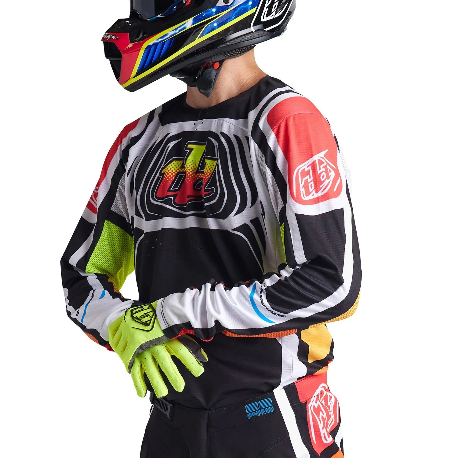 Troy Lee Designs SE Pro maglia moto Wavez Black Multi Dura Mesh