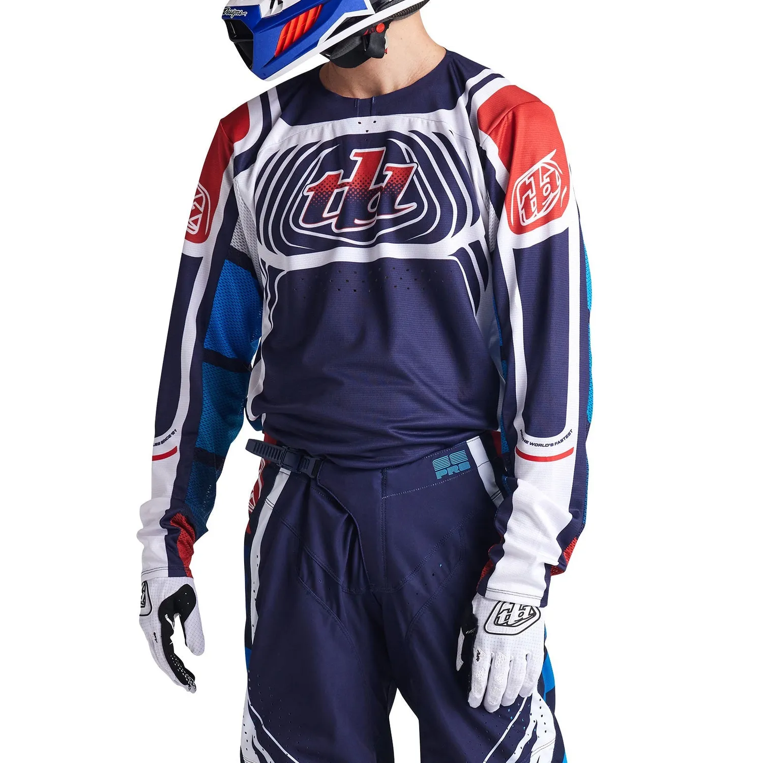 Troy Lee Designs SE Pro maglia moto Wavez Navy Red