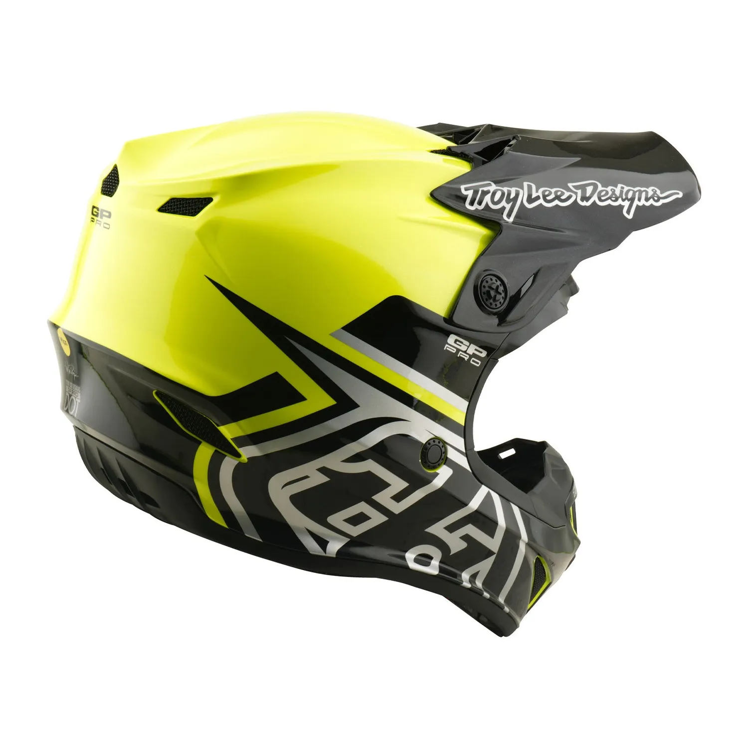 Troy Lee Designs GP Pro casco moto bimbo giallo fluo MIPS