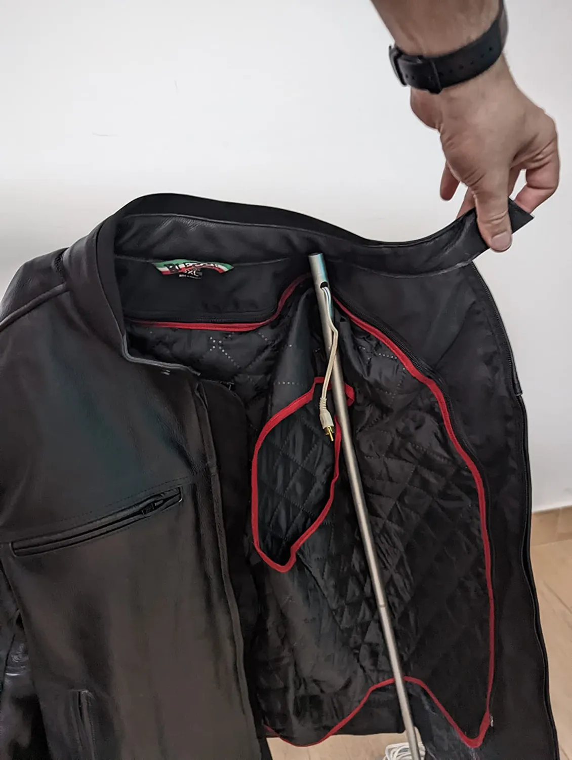 Bi Esse Giacca Moto Pelle Vintage Nero XS con Gilet Termico