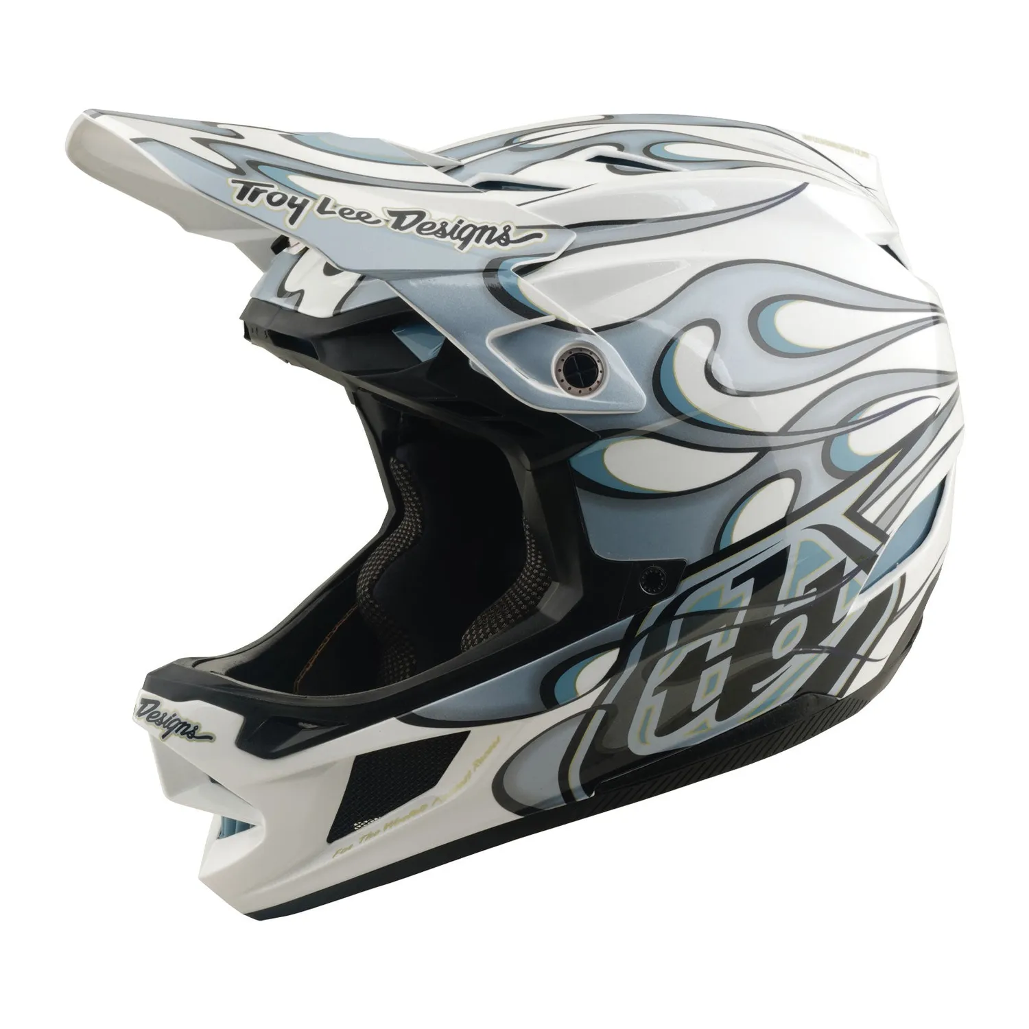 Troy Lee Designs D4 Composite Torched casco bianco argento MIPS
