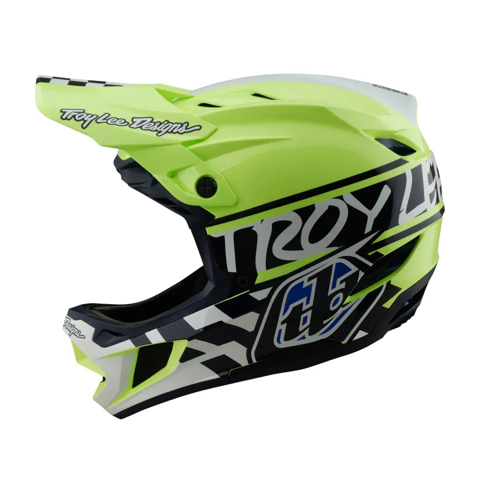 Troy Lee Designs D4 Polyacrylite MIPS casco mtb navy giallo
