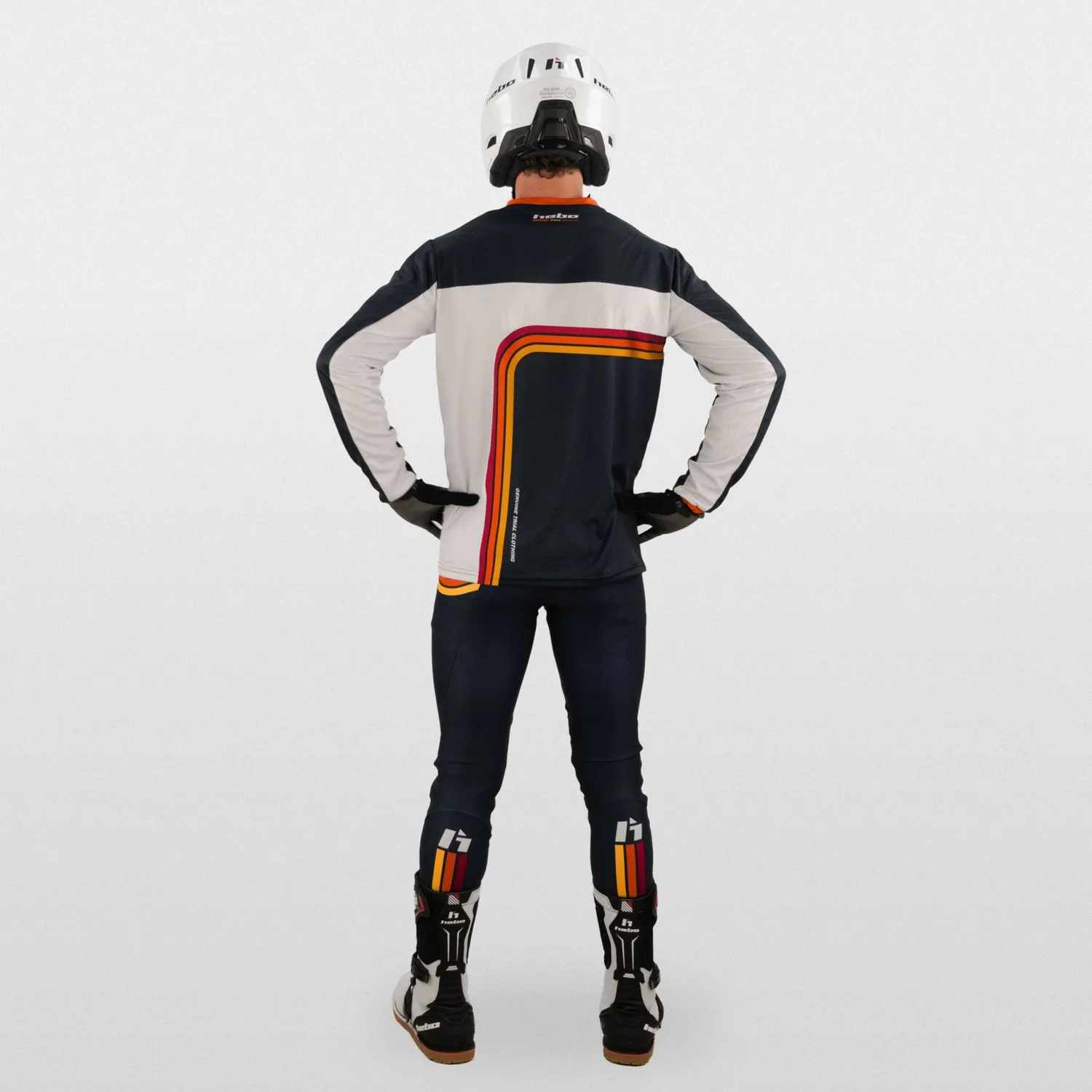 Hebo Pro Trial Retro pantaloni trial rossi ginocchiere