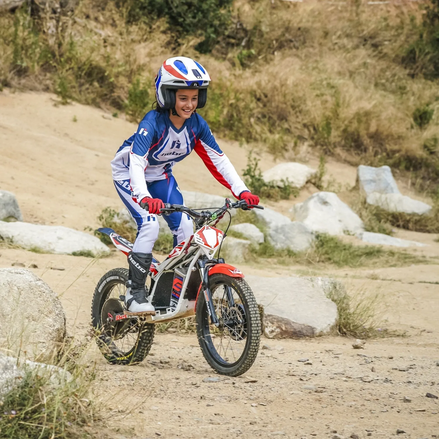 Hebo Pro Trial Classic maglia trial junior bianca traspirante