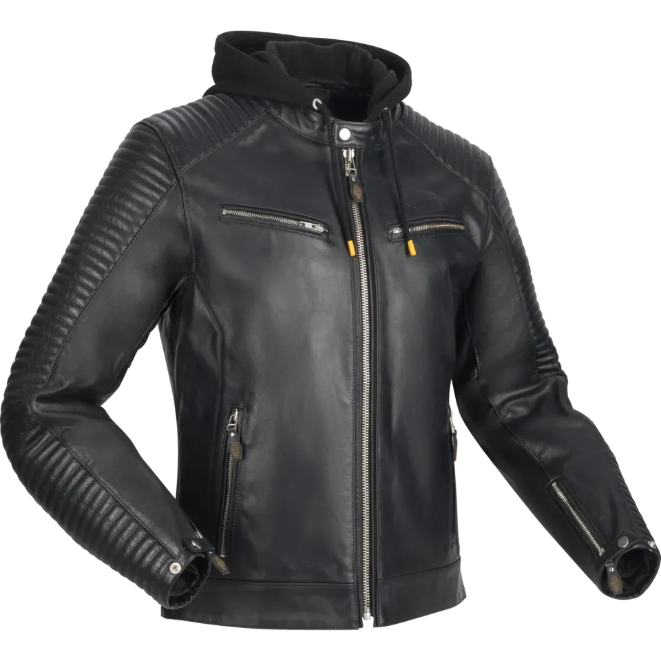 Segura Dorian 2 Giubbotto Moto Nero Pelle Uomo Cappuccio