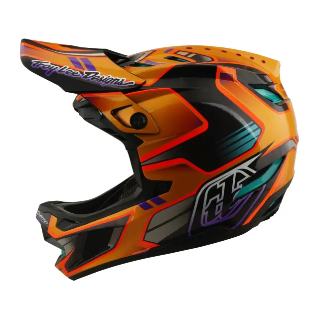 Troy Lee Designs D4 Carbon Casco Crest Gold downhill
