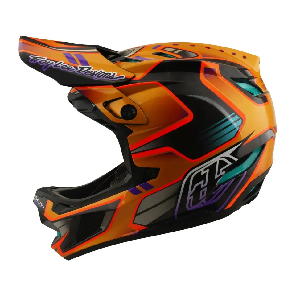 Troy Lee Designs D4 Carbon Casco Crest Gold downhill