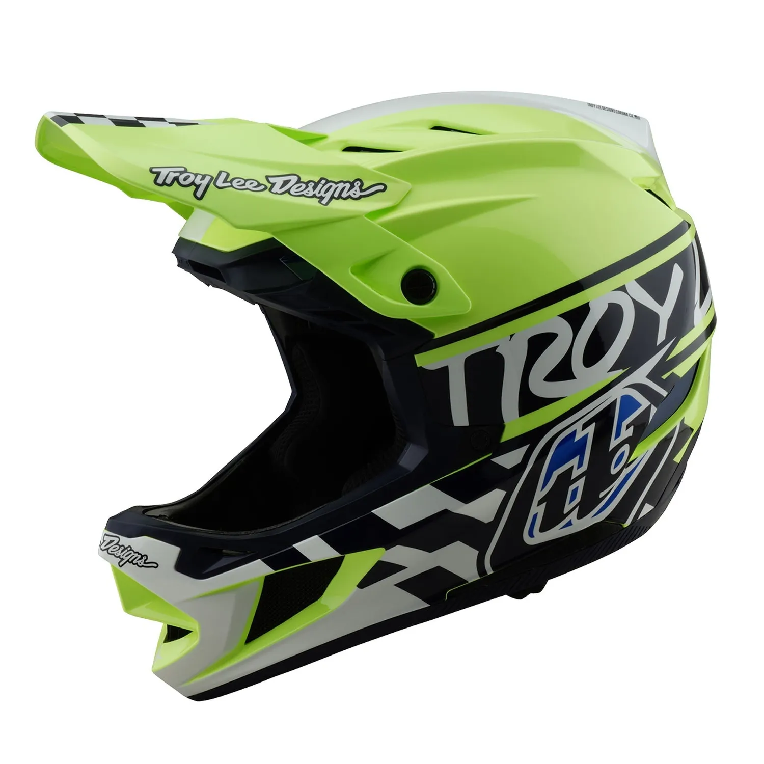 Troy Lee Designs D4 Polyacrylite MIPS casco mtb navy giallo