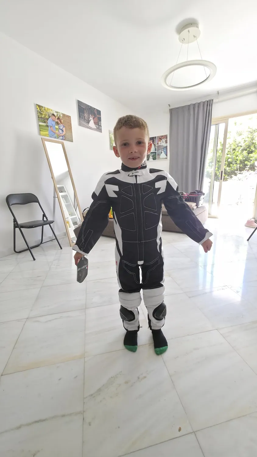 Bi Esse Tuta Minimoto Pelle Bambino XS 7 Anni Nero