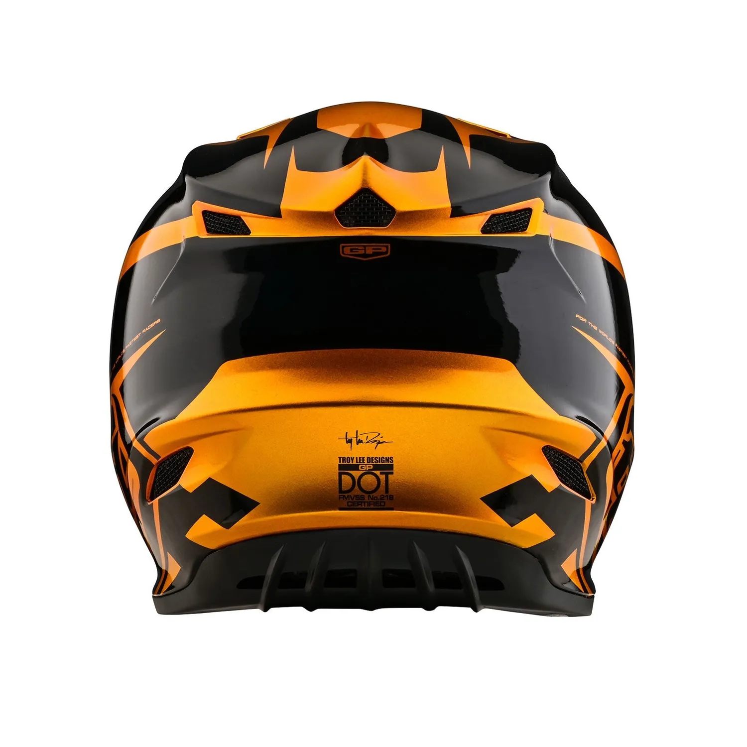 Troy Lee Designs GP Check Up casco moto oro nero senza MIPS