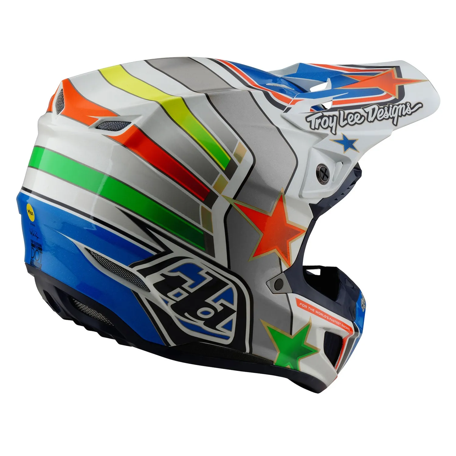 Troy Lee Designs SE5 Composite Rays casco bianco blu MIPS