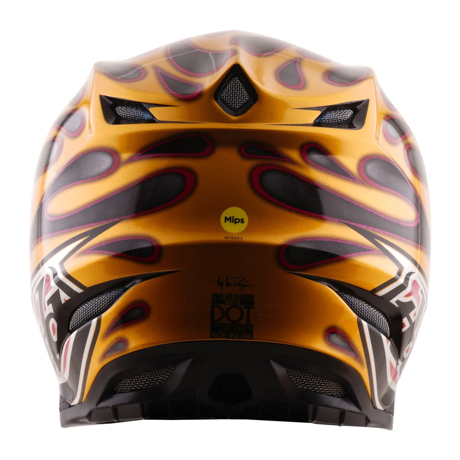 Troy Lee Designs SE5 Carbon casco moto nero oro MIPS
