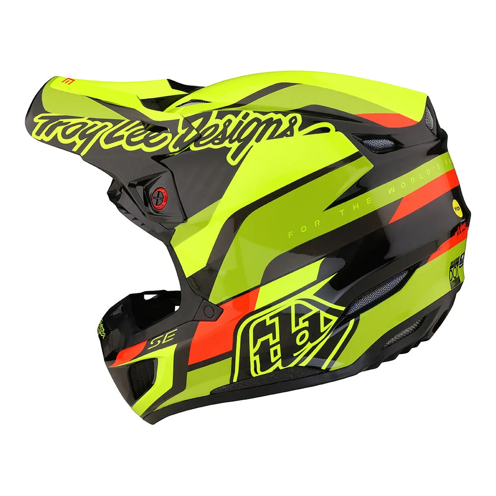 Troy Lee Designs SE5 Carbon W/MIPS Omega casco cross nero giallo