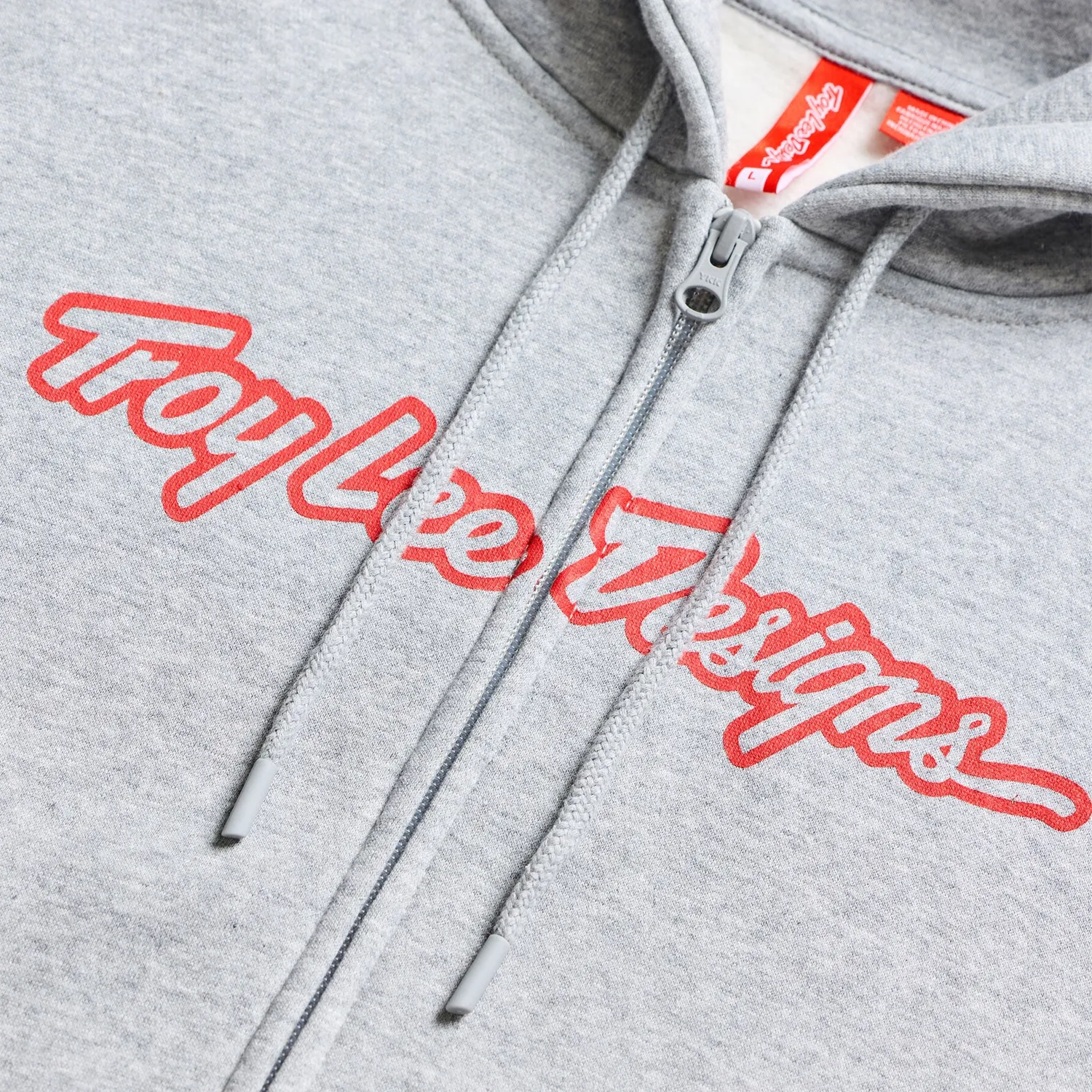 Troy Lee Designs Signature Zip Hoodie felpa uomo grigia rossa