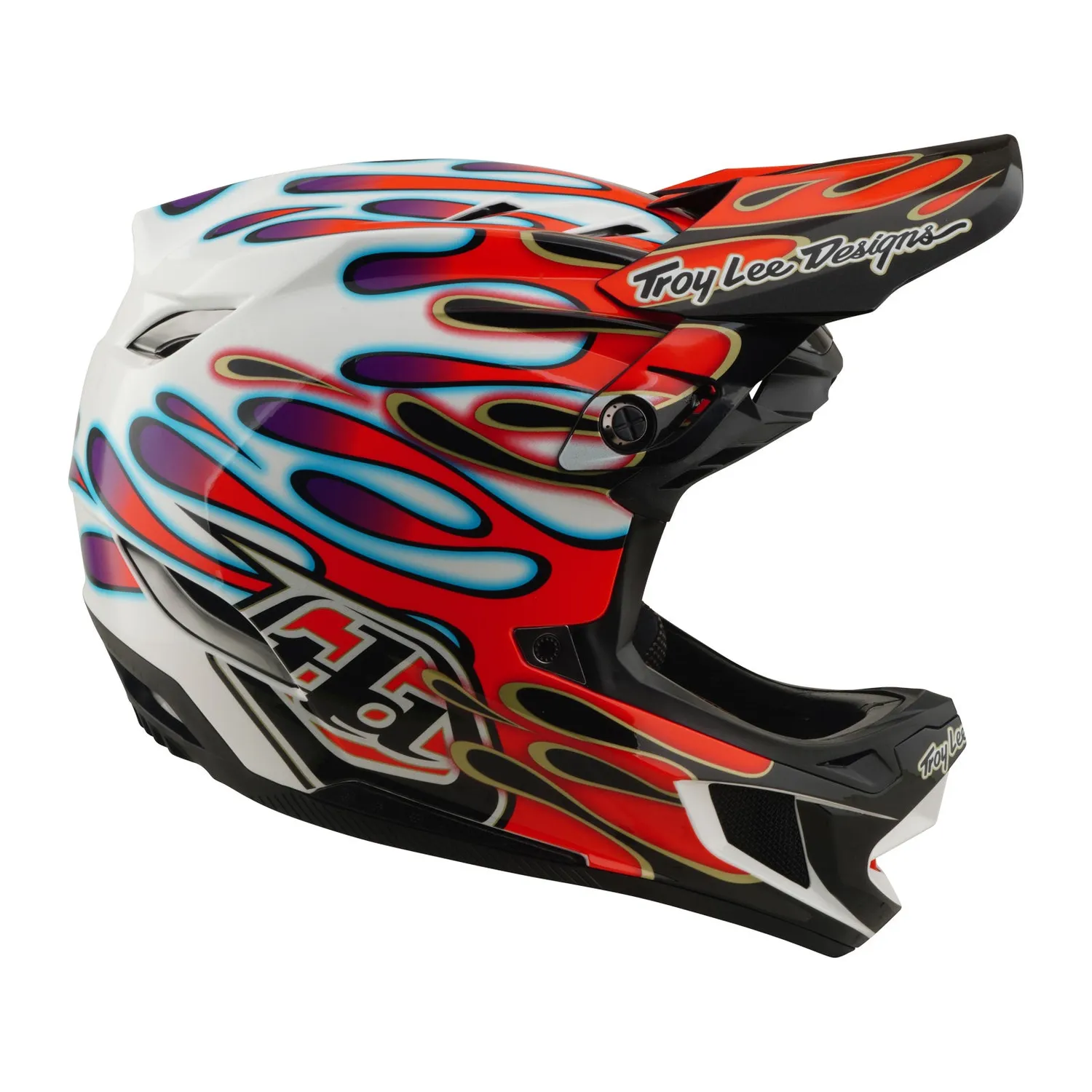 Troy Lee Designs D4 Composite Overspray casco bianco rosso MIPS