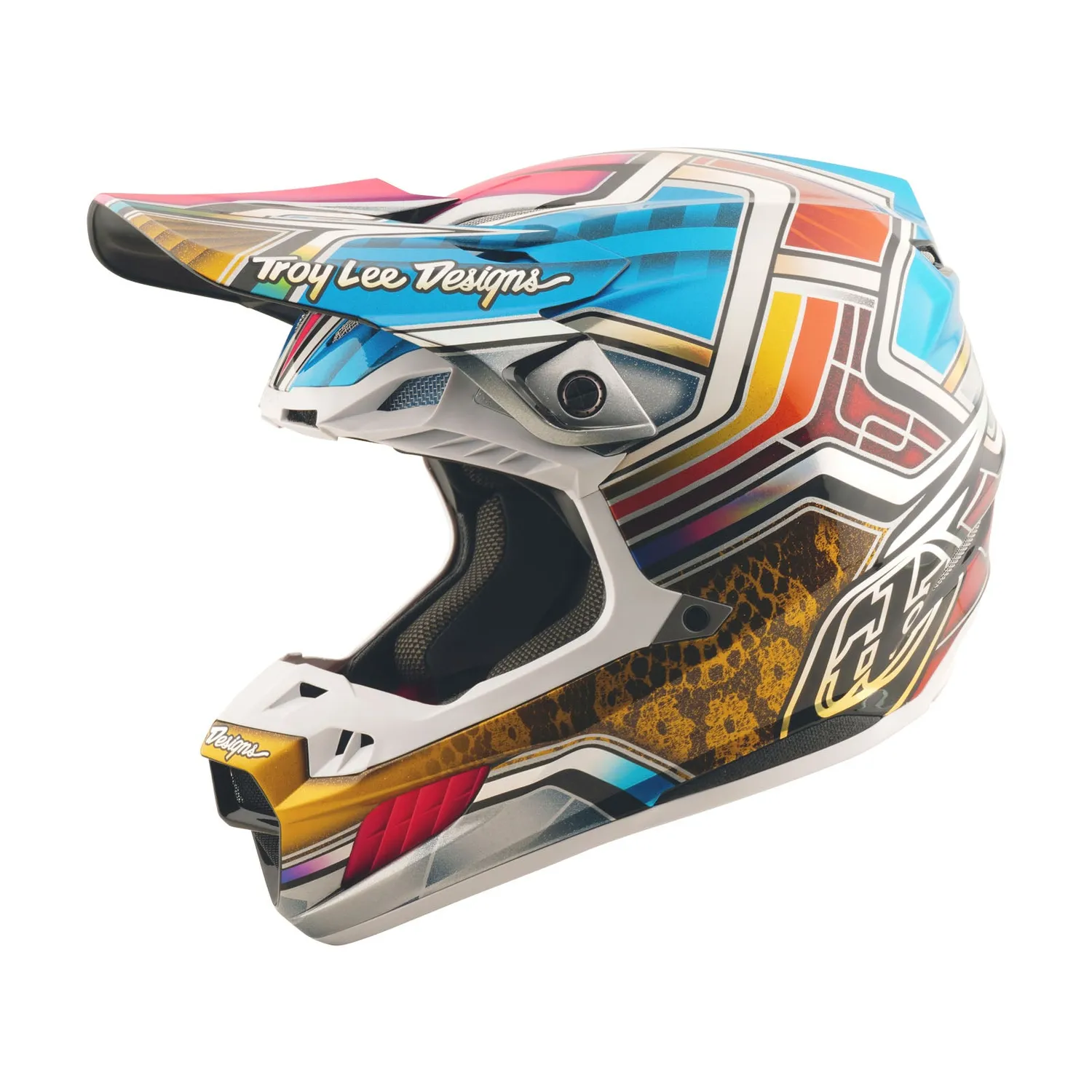 Troy Lee Designs SE5 Carbon Casco Cross Lowrider Argento MIPS