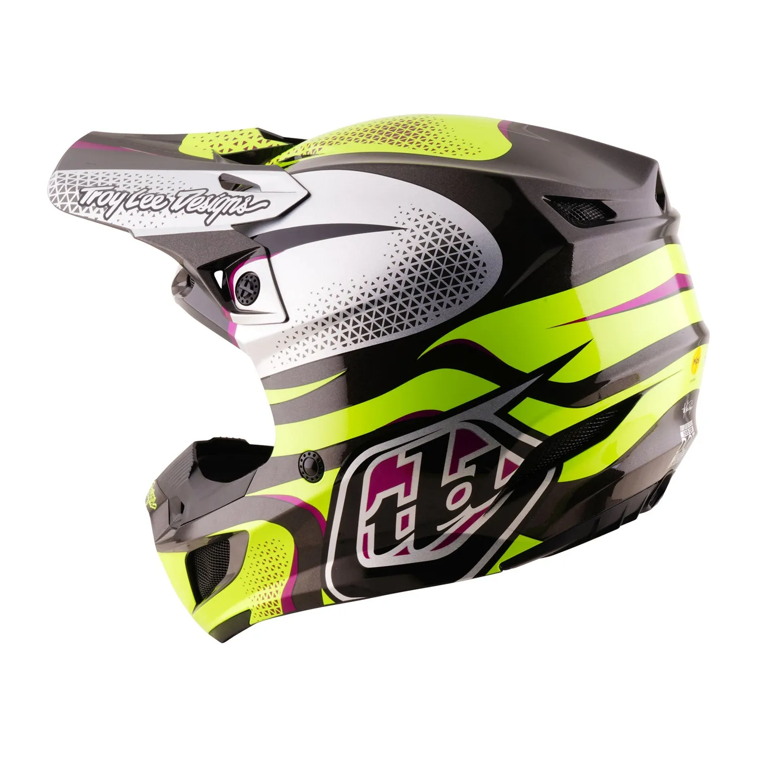 Troy Lee Designs SE5 Aura Yellow Black casco cross policarbonato