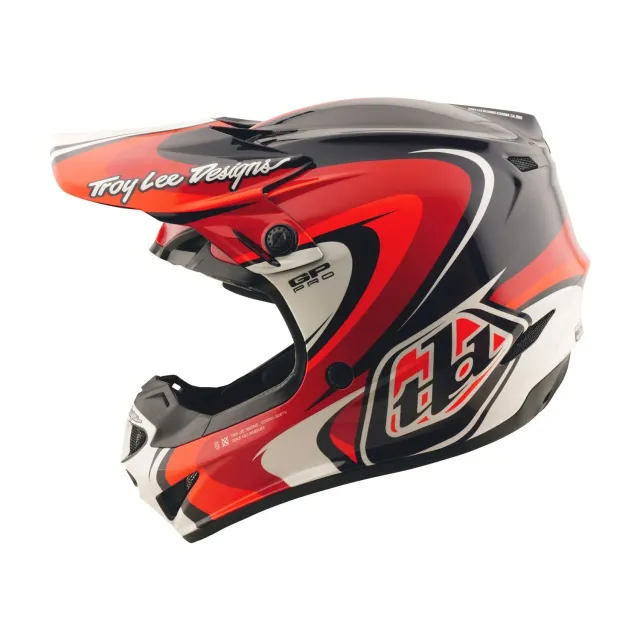 Troy Lee Designs GP Pro casco cross bimbo nero rosso MIPS