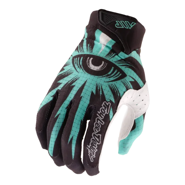 Troy Lee Designs Air guanti moto carbon teal traforati