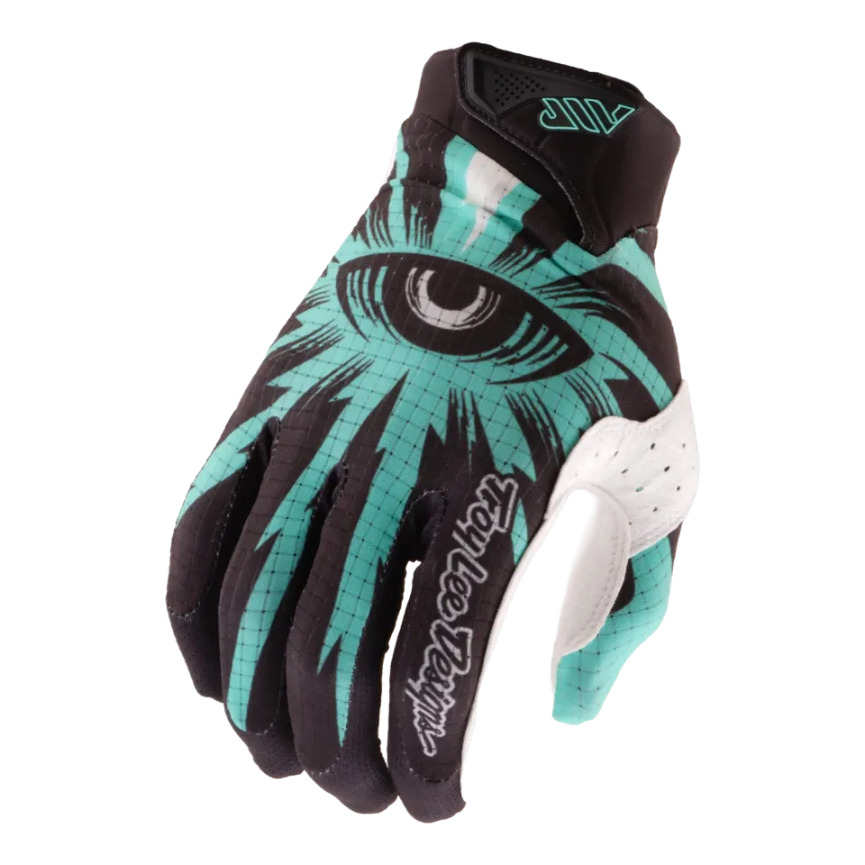 Troy Lee Designs Air guanti moto carbon teal traforati