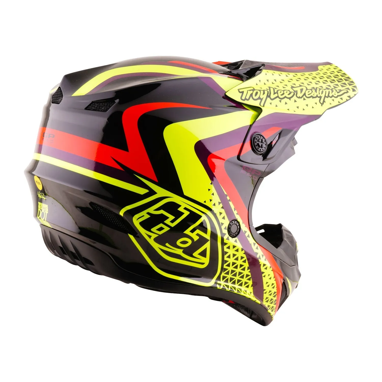 Troy Lee Designs GP Pro casco moto bambino Pulse nero giallo MIPS