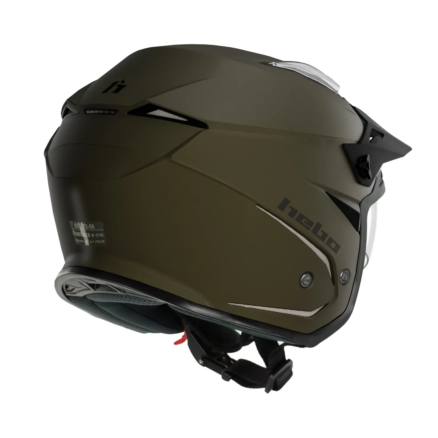 Hebo Zone 5 Duo casco trial verde visiera sole 1220 g
