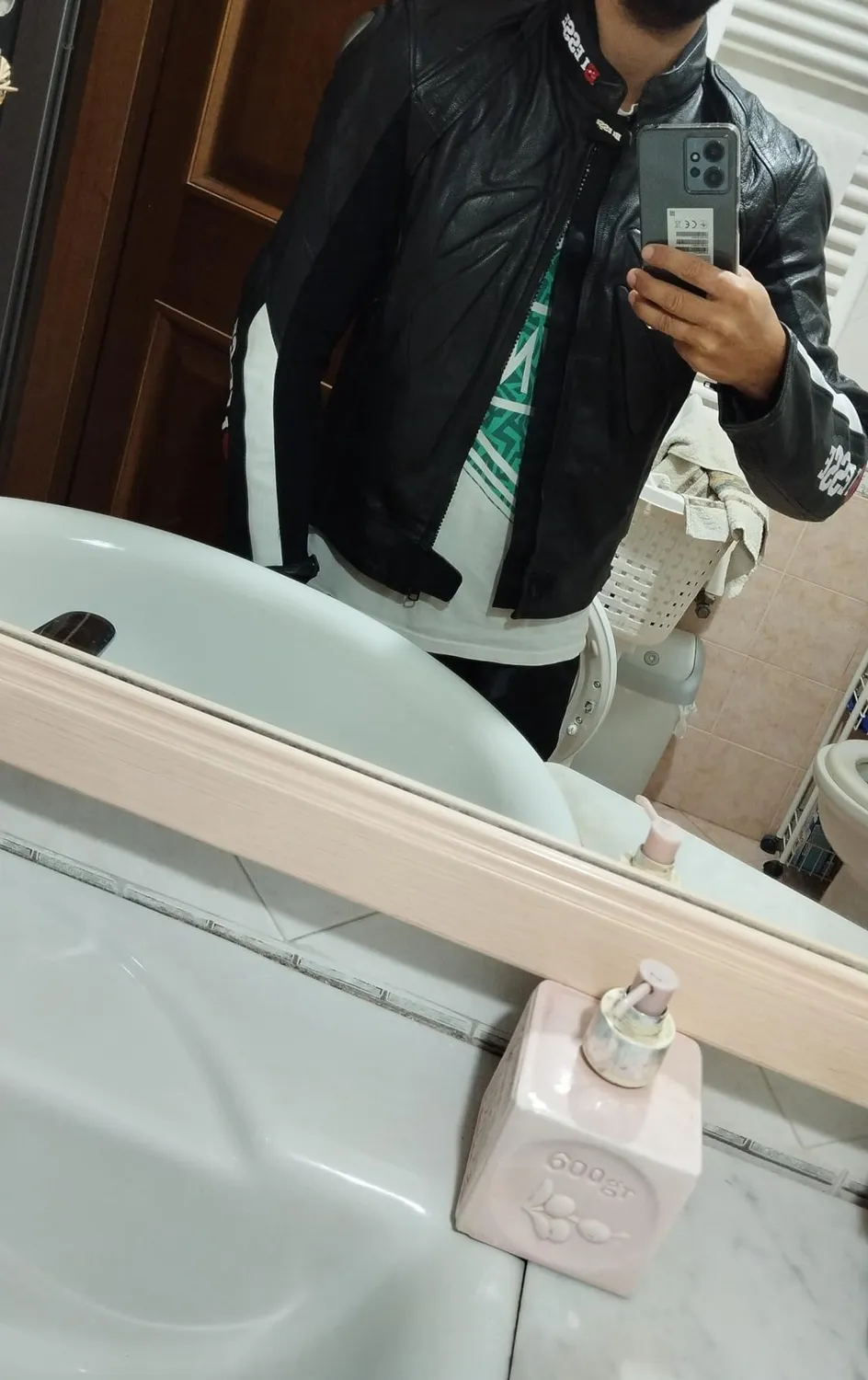 Bi Esse Giacca Moto Pelle Uomo M Nera con Protezioni